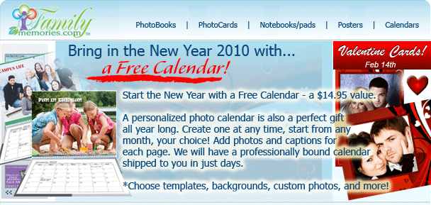 Free Calendar -FamilyMemories.com
